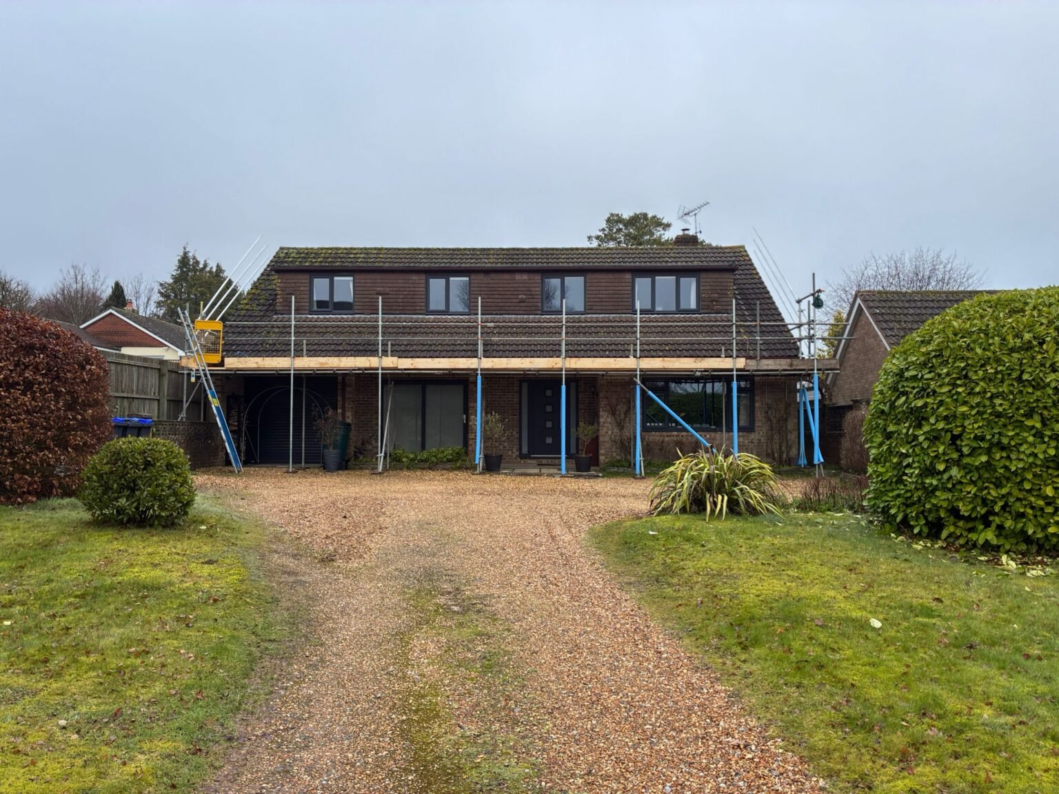 Safe roof-access scaffolding erected by Invictus Scaffolding