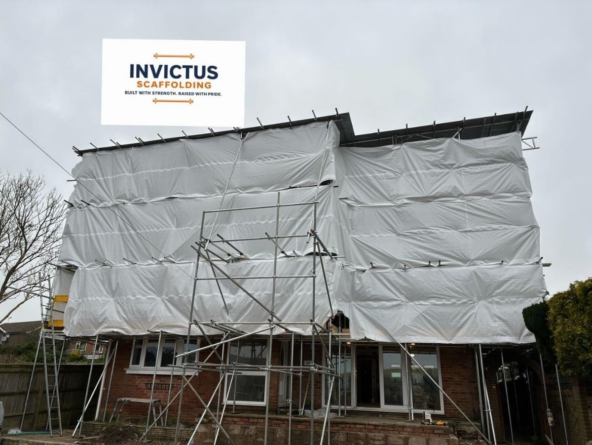 Temporary-roof scaffolding installed for a recent Southampton-area project