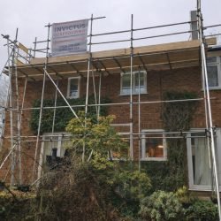 A scaffold on a domestic property in Totton